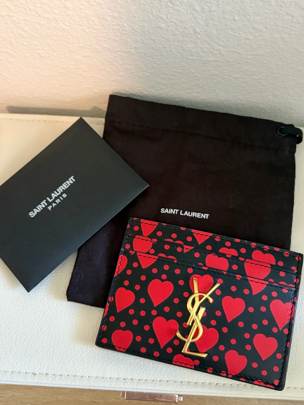 Saint Laurent YSL Heart Bifold Wallet Card Holder - Picture 4 of 8